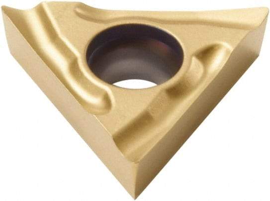 Seco - TCGT21.51 UX Grade CP500 Carbide Turning Insert - TiAlN/TiN Finish, 60° Triangle, 1/4" Inscr Circle, 3/32" Thick, 1/64" Corner Radius - Industrial Tool & Supply