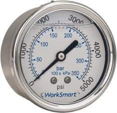 Value Collection - 2-1/2" Dial, 1/4 Thread, 30-0-30 Scale Range, Pressure Gauge - Center Back Connection Mount, Accurate to 3-2-3% of Scale - Industrial Tool & Supply