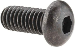 Made in USA - 5/16-18 UNC Hex Socket Drive, Button Screw - Alloy Steel, Black Oxide Finish, Fully Threaded, 3/4" Length Under Head - Industrial Tool & Supply