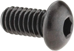 Made in USA - 5/16-18 UNC Hex Socket Drive, Button Screw - Alloy Steel, Black Oxide Finish, Fully Threaded, 5/8" Length Under Head - Industrial Tool & Supply