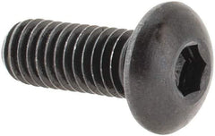 Made in USA - #10-32 UNF Hex Socket Drive, Button Screw - Alloy Steel, Black Oxide Finish, Fully Threaded, 1/2" Length Under Head - Industrial Tool & Supply