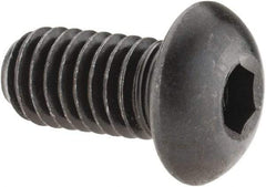 Made in USA - 3/8-16 UNC Hex Socket Drive, Button Screw - Alloy Steel, Black Oxide Finish, Fully Threaded, 3/4" Length Under Head - Industrial Tool & Supply