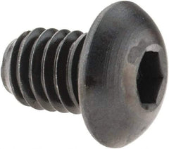 Made in USA - 3/8-16 UNC Hex Socket Drive, Button Screw - Alloy Steel, Black Oxide Finish, Fully Threaded, 1/2" Length Under Head - Industrial Tool & Supply