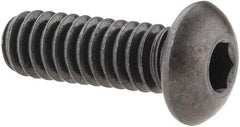 Made in USA - 1/4-20 UNC Hex Socket Drive, Button Screw - Alloy Steel, Black Oxide Finish, Fully Threaded, 3/4" Length Under Head - Industrial Tool & Supply