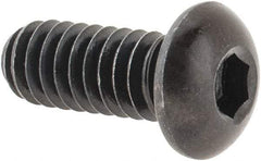 Made in USA - 1/4-20 UNC Hex Socket Drive, Button Screw - Alloy Steel, Black Oxide Finish, Fully Threaded, 5/8" Length Under Head - Industrial Tool & Supply