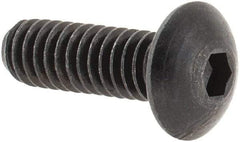 Made in USA - #8-32 UNC Hex Socket Drive, Button Screw - Alloy Steel, Black Oxide Finish, Fully Threaded, 1/2" Length Under Head - Industrial Tool & Supply