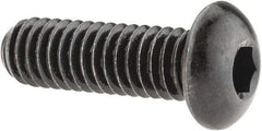 Made in USA - 5/16-18 UNC Hex Socket Drive, Button Screw - Alloy Steel, Black Oxide Finish, Fully Threaded, 1" Length Under Head - Industrial Tool & Supply