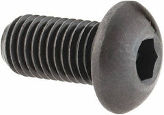Made in USA - 5/16-24 UNF Hex Socket Drive, Button Screw - Alloy Steel, Black Oxide Finish, Fully Threaded, 5/8" Length Under Head - Industrial Tool & Supply