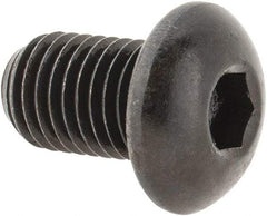 Made in USA - 5/16-24 UNF Hex Socket Drive, Button Screw - Alloy Steel, Black Oxide Finish, Fully Threaded, 1/2" Length Under Head - Industrial Tool & Supply