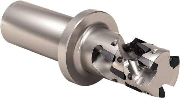 Seco - 25mm Cut Diam, 33mm Max Depth of Cut, 25mm Shank Diam, 115.5mm OAL, Indexable Square Shoulder Helical End Mill - XO.. 1204 Inserts, Weldon Shank, 90° Lead Angle, Through Coolant, Series Super Turbo - Industrial Tool & Supply