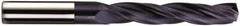 Accupro - 1/8" 150° Solid Carbide Jobber Drill - TiN Finish, Spiral Flute, 2-1/4" OAL, Standard Point - Industrial Tool & Supply