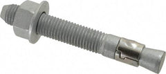 Powers Fasteners - 3/4" Diam, 3/4" Drill, 5-1/2" OAL, 1-5/8" Min Embedment Wedge Expansion Concrete Anchor - Steel, Galvanized Finish, Hex Nut Head, Hex Drive - Industrial Tool & Supply