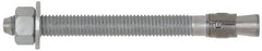 Powers Fasteners - 3/4" Diam, 3/4" Drill, 4-3/4" OAL, 4-1/2" Min Embedment Wedge Expansion Concrete Anchor - Steel, Galvanized Finish, Hex Nut Head, Hex Drive - Industrial Tool & Supply