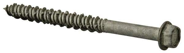 Elco - 1/4" Diam, 2-3/4" Length Under Head, Hex Drive, Concrete Screw & Masonry Fastener - Stainless Steel, StalGard Silver Finish, Includes 5/16" Drill Bit - Industrial Tool & Supply
