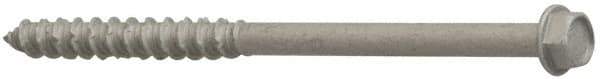 Elco - 1/4" Diam, 2-1/4" Length Under Head, Hex Drive, Concrete Screw & Masonry Fastener - Stainless Steel, StalGard Silver Finish, Includes 5/16" Drill Bit - Industrial Tool & Supply