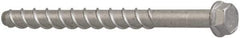 Elco - 3/8" Diam, 2-1/2" Length Under Head, Hex Drive, Concrete Screw & Masonry Fastener - Alloy Steel, StalGard Silver Finish, Includes 9/16" Drill Bit - Industrial Tool & Supply