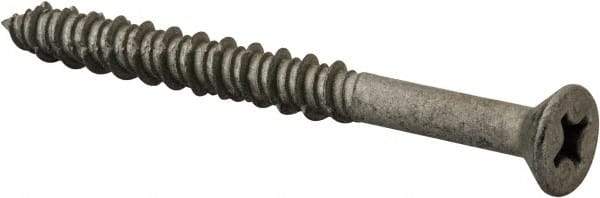 Elco - 1/4" Diam, 2-3/4" OAL, Phillips Drive, Concrete Screw & Masonry Fastener - Stainless Steel, StalGard Silver Finish, Includes #2 Drill Bit - Industrial Tool & Supply