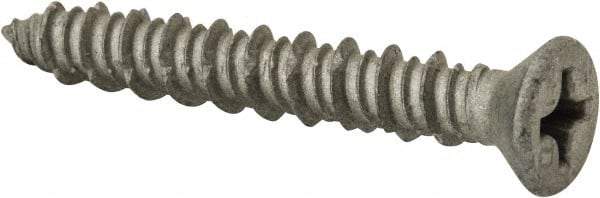 Elco - 1/4" Diam, 1-3/4" OAL, Phillips Drive, Concrete Screw & Masonry Fastener - Stainless Steel, StalGard Silver Finish, Includes #2 Drill Bit - Industrial Tool & Supply