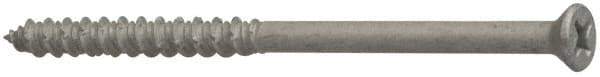Elco - 1/4" Diam, 2-1/4" OAL, Phillips Drive, Concrete Screw & Masonry Fastener - Stainless Steel, StalGard Silver Finish, Includes #2 Drill Bit - Industrial Tool & Supply