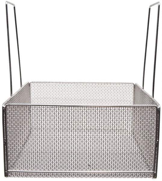 Marlin Steel Wire Products - 18" Deep, Square Stainless Steel Mesh Basket - 1/4" Perforation, 18" Wide x 9" High - Industrial Tool & Supply
