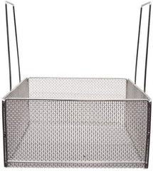 Marlin Steel Wire Products - 18" Deep, Square Stainless Steel Mesh Basket - 1/4" Perforation, 18" Wide x 9" High - Industrial Tool & Supply