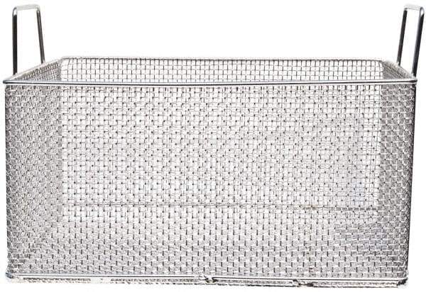 Marlin Steel Wire Products - 12" Deep, Rectangular Stainless Steel Mesh Basket - 1/4" Perforation, 18" Wide x 9" High - Industrial Tool & Supply