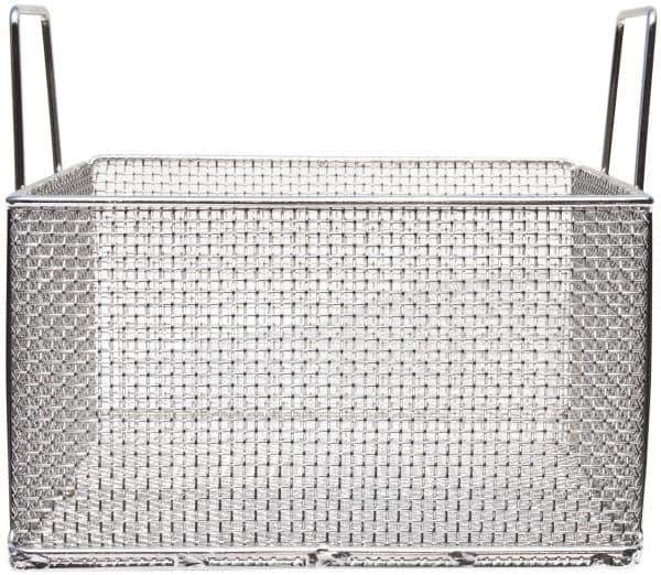 Marlin Steel Wire Products - 14" Deep, Square Stainless Steel Mesh Basket - 1/4" Perforation, 14" Wide x 8" High - Industrial Tool & Supply
