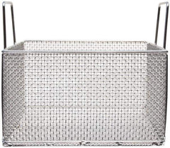 Marlin Steel Wire Products - 14" Deep, Square Stainless Steel Mesh Basket - 1/4" Perforation, 14" Wide x 8" High - Industrial Tool & Supply