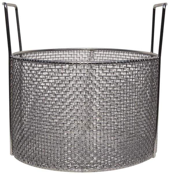 Marlin Steel Wire Products - Round Stainless Steel Mesh Basket - 1/4" Perforation, 12" Wide x 8" High - Industrial Tool & Supply