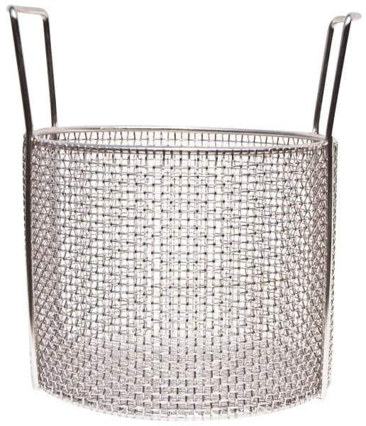 Marlin Steel Wire Products - Round Stainless Steel Mesh Basket - 1/4" Perforation, 10" Wide x 8" High - Industrial Tool & Supply