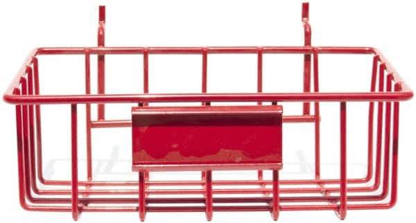 Marlin Steel Wire Products - 4-7/8" Deep, Rectangular Steel Peg Board/Slatwall Basket - 1-3/8" Perforation, 8-3/8" Wide x 3-3/8" High - Industrial Tool & Supply