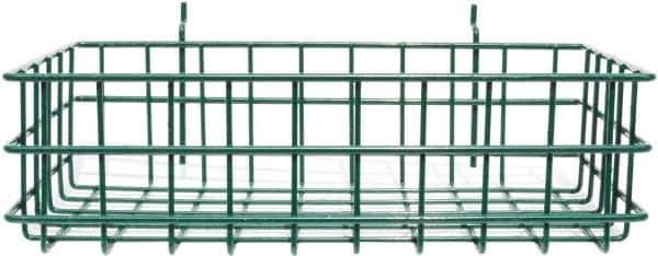 Marlin Steel Wire Products - 8" Deep, Rectangular Steel Peg Board/Slatwall Basket - 1-3/8" Perforation, 14" Wide x 4" High - Industrial Tool & Supply