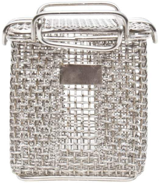 Marlin Steel Wire Products - 3-1/4" Deep, Rectangular Stainless Steel Mesh Basket - 5/32" Perforation, 3-3/8" Wide x 4" High - Industrial Tool & Supply