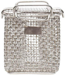 Marlin Steel Wire Products - 3-1/4" Deep, Rectangular Stainless Steel Mesh Basket - 5/32" Perforation, 3-3/8" Wide x 4" High - Industrial Tool & Supply