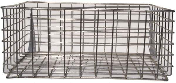 Marlin Steel Wire Products - 21" Deep, Rectangular Steel Wire Basket - 2-3/8" Perforation, 26-1/2" Wide x 11-1/8" High - Industrial Tool & Supply