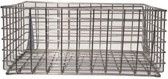 Marlin Steel Wire Products - 21" Deep, Rectangular Steel Wire Basket - 2-3/8" Perforation, 26-1/2" Wide x 11-1/8" High - Industrial Tool & Supply