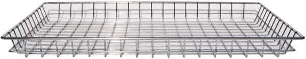 Marlin Steel Wire Products - 18" Deep, Rectangular Steel Wire Basket - 1-3/8" Perforation, 26" Wide x 2" High - Industrial Tool & Supply