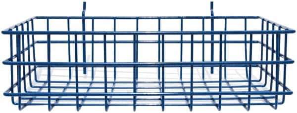 Marlin Steel Wire Products - 8" Deep, Rectangular Steel Peg Board/Slatwall Basket - 1-3/8" Perforation, 14" Wide x 4" High - Industrial Tool & Supply