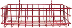 Marlin Steel Wire Products - 8" Deep, Rectangular Steel Peg Board/Slatwall Basket - 1-3/8" Perforation, 14" Wide x 4" High - Industrial Tool & Supply