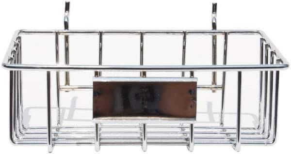 Marlin Steel Wire Products - 4-7/8" Deep, Rectangular Steel Peg Board/Slatwall Basket - 1-3/8" Perforation, 8-3/8" Wide x 3-3/8" High - Industrial Tool & Supply