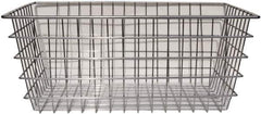 Marlin Steel Wire Products - 16" Deep, Rectangular Steel Wire Basket - 1-3/8" Perforation, 24" Wide x 10" High - Industrial Tool & Supply