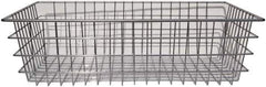 Marlin Steel Wire Products - 18" Deep, Rectangular Steel Wire Basket - 1-3/8" Perforation, 28" Wide x 8" High - Industrial Tool & Supply