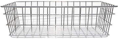 Marlin Steel Wire Products - 18" Deep, Rectangular Steel Wire Basket - 1-3/8" Perforation, 24" Wide x 8" High - Industrial Tool & Supply