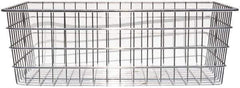 Marlin Steel Wire Products - 14" Deep, Rectangular Steel Wire Basket - 1-3/8" Perforation, 20" Wide x 6" High - Industrial Tool & Supply