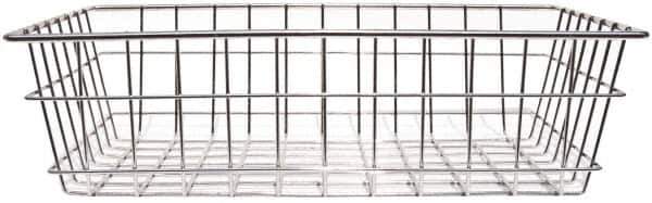 Marlin Steel Wire Products - 12" Deep, Rectangular Steel Wire Basket - 1-3/8" Perforation, 18" Wide x 5" High - Industrial Tool & Supply