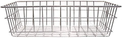 Marlin Steel Wire Products - 12" Deep, Rectangular Steel Wire Basket - 1-3/8" Perforation, 18" Wide x 5" High - Industrial Tool & Supply