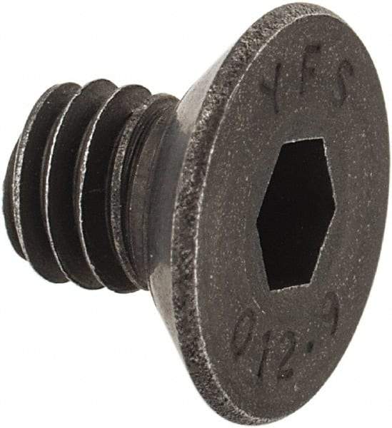 Value Collection - M6x1.00 Metric Coarse Hex Socket Drive, 90° Flat Screw - Grade 12.9 Alloy Steel, Black Oxide Finish, Fully Threaded, 8mm OAL - Industrial Tool & Supply