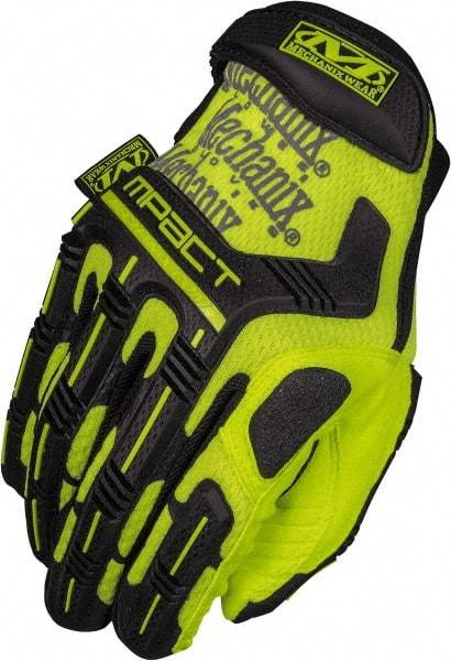 Mechanix Wear - Size M Synthetic Leather/TPR Anti-Vibration/Impact Protection Work Gloves - Uncoated, Hook & Loop Cuff, Full Fingered, Hi-Vis Yellow, Paired - Industrial Tool & Supply