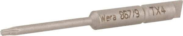 Wera - 4mm Drive, Torx Precision Screwdriver Bit - 1-3/4" OAL - Industrial Tool & Supply