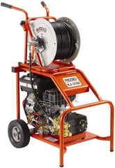 Ridgid - Gas Jet Battery Drain Cleaning Machine - For 2" to 10" Pipe, 3/8" x 300' Cable - Industrial Tool & Supply